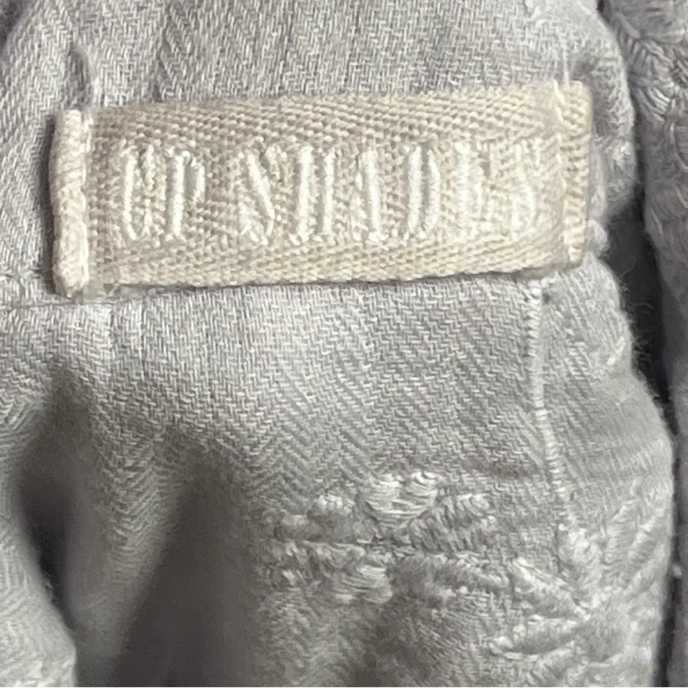 CP SHADES Washed Lilac Embroidered Cotton Gauze Long Sleeve Button Up Shirt — S - Picture 9 of 11